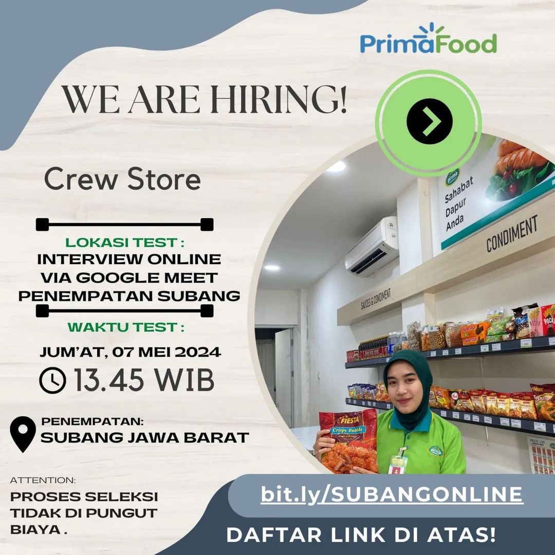Lowongan Kerja Primafood Subang